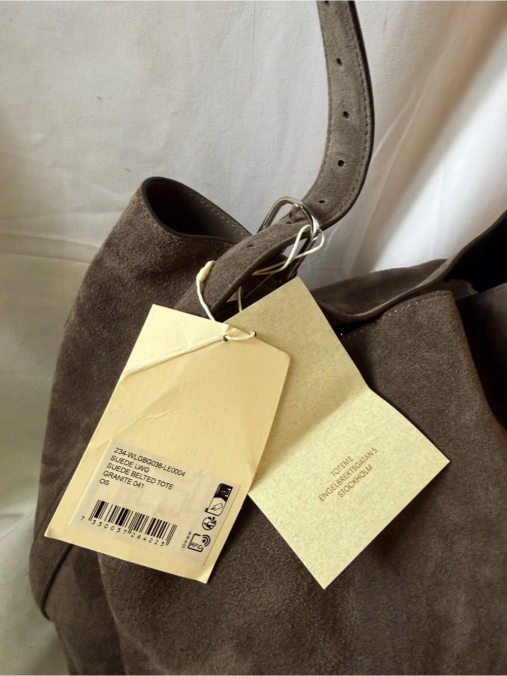 Toteme Suede Tote in Granite - Picture 5 of 9
